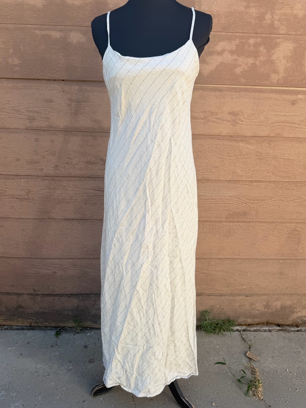 Paper Heart Women's Cream Slip Maxi Dress with Thin Straps